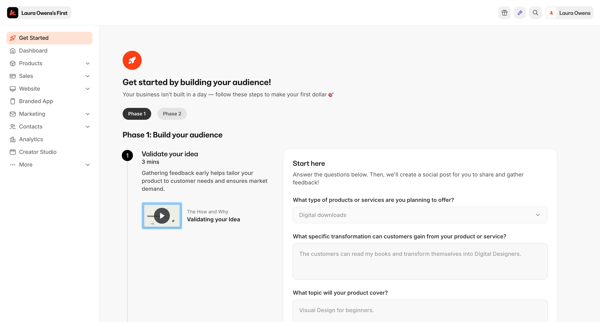 Kajabi - adminsites2148600208get_started screen