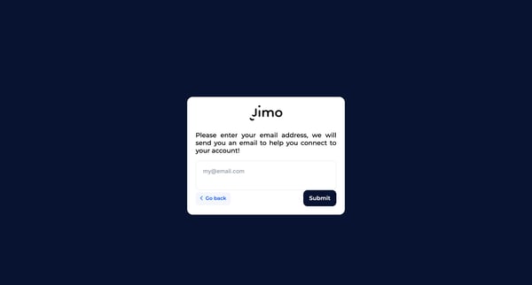 Forgot pass · Jimo screen