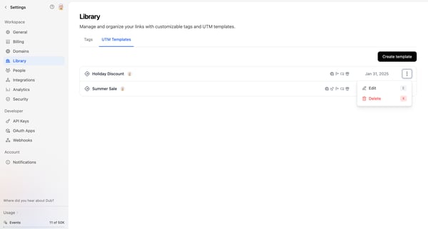 Dub.co - Link Management for Modern Marketing Teams screen