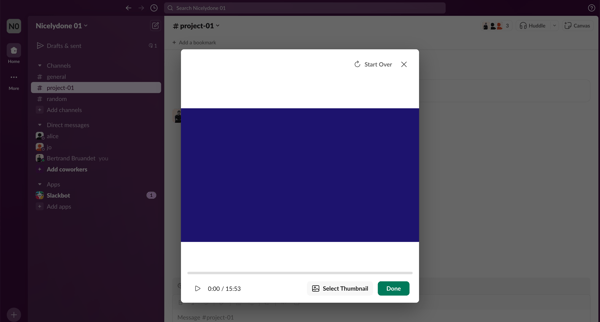 project-01 Channel - Nicelydone 01 - Slack screen