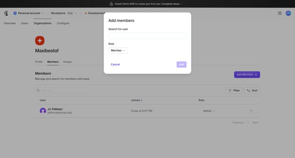 Dashboard | Clerk.com from Clerk