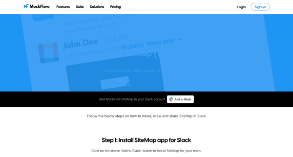 SiteMap For Slack - Create and post sitemaps in Slack screen