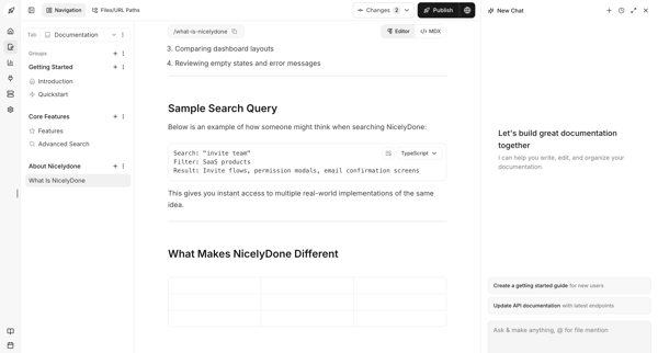 Dashboard - Documentation.AI screen