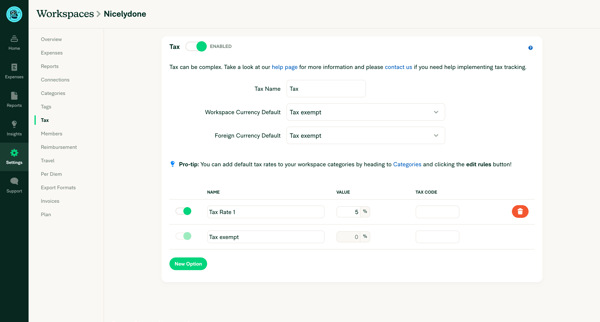 Expensify - Workspace Editor screen