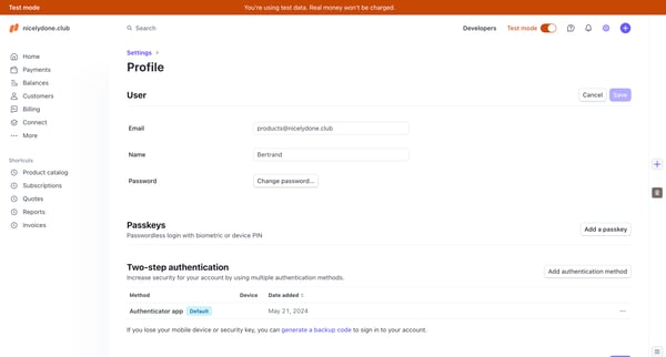 Profile – nicelydone.club – Stripe [Test] from Stripe