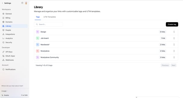 Dub.co - Link Management for Modern Marketing Teams screen