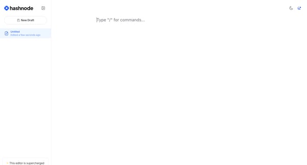 Free AI-powered Markdown WYSIWYG editor — Hashnode screen