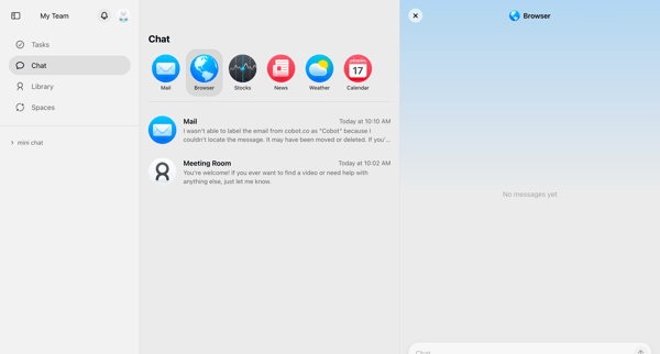 Cobot screen