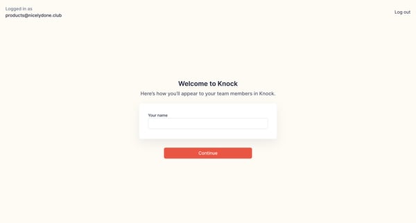 Your profile | Knock screen