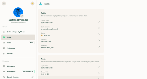 3 New Expensify screen