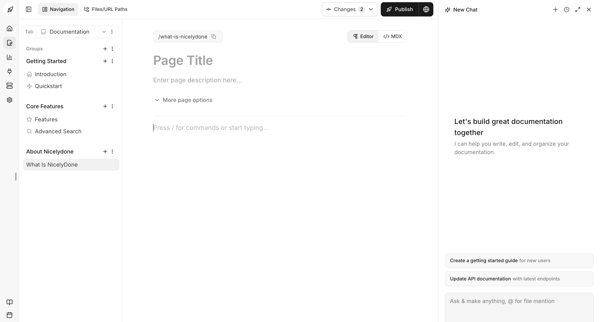Dashboard - Documentation.AI screen