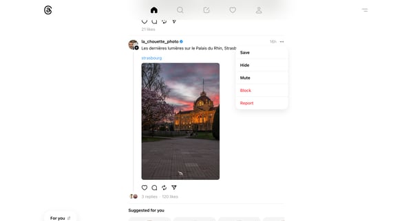 Threads screen