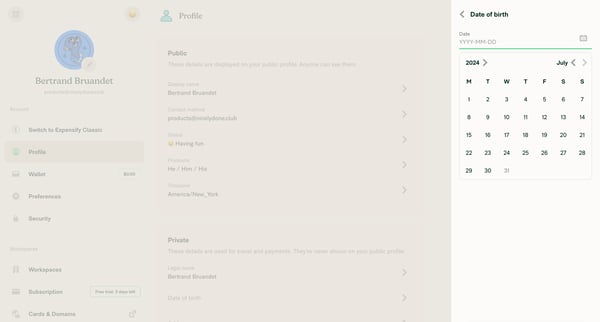 3 New Expensify screen
