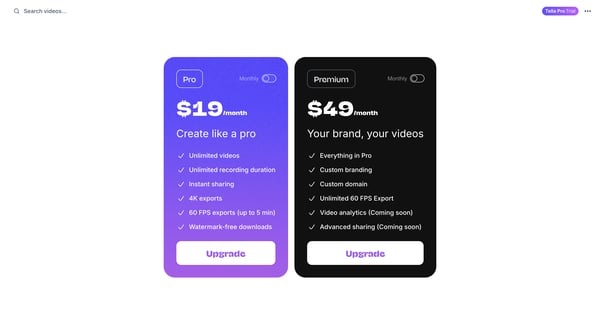 Tella — Video recording for work screen