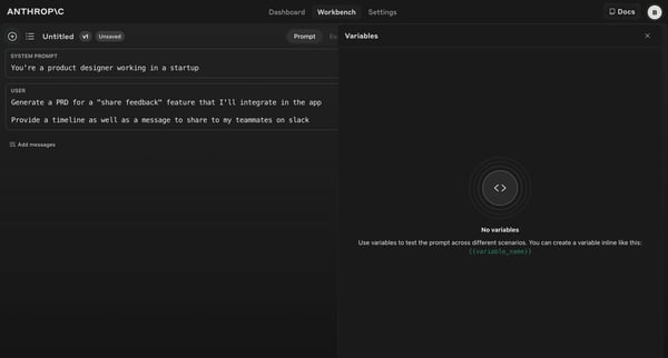 Anthropic Console screen