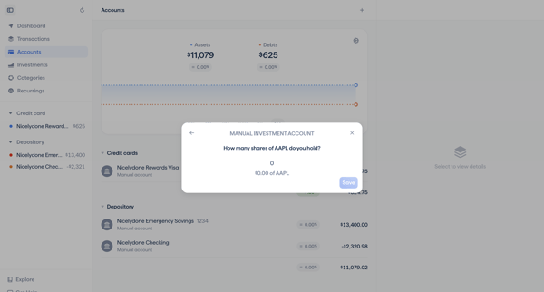 Copilot Money | Accounts screen