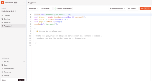 Browserbase - Headless Web Browser API screen