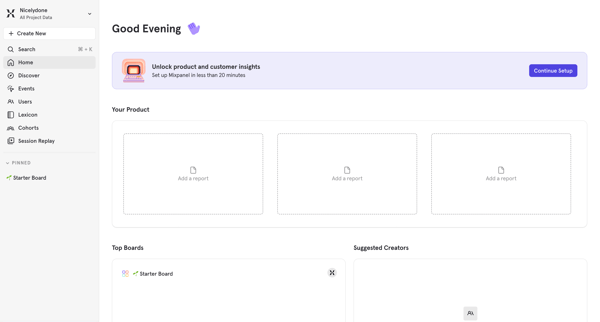 Mixpanel - Product Analytics screen