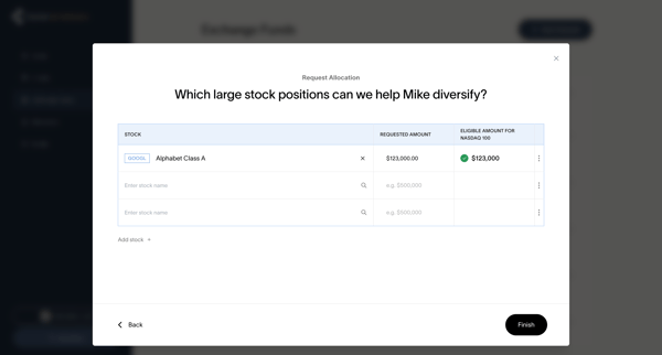 Cache – Client dashboard | Cache for Advisors screen