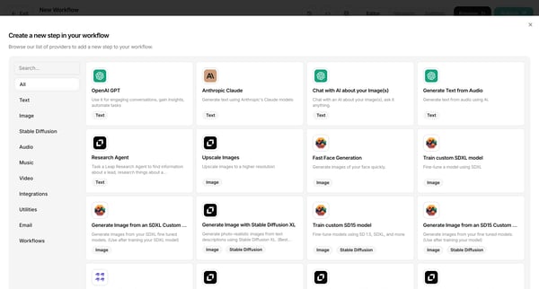 Leap AI | Automate any workflow with AI screen