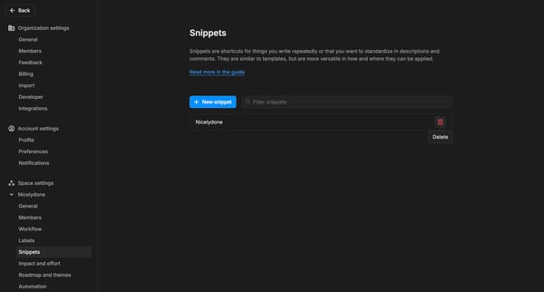 Nicelydone · Settings screen