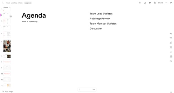 Team Meeting Copy screen