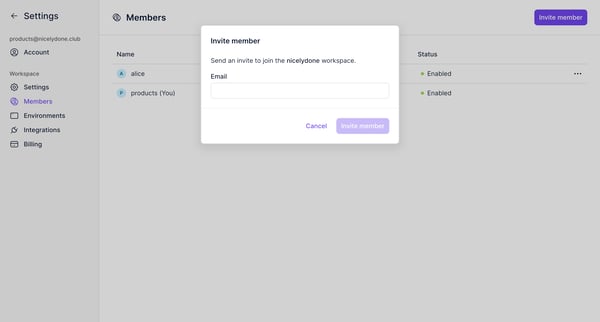 Members screen