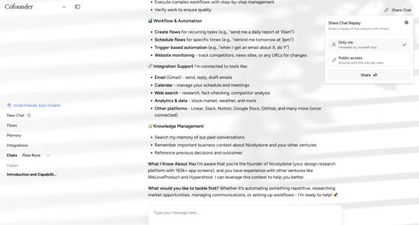 Cofounder screen