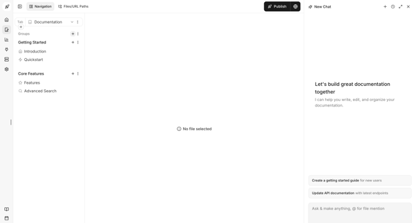 Dashboard - Documentation.AI screen