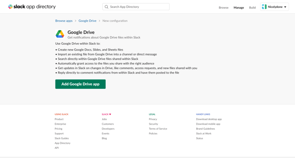Google Drive | Nicelydone Slack from Slack