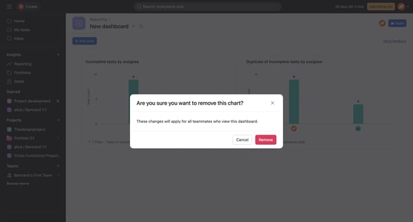 New dashboard - Asana screen