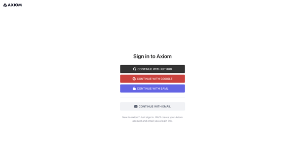 Login - Axiom screen