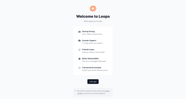 Welcome screen