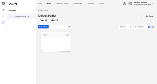 Default Folder | Okta screen