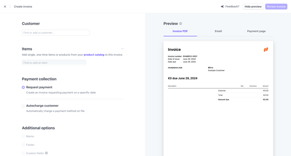 Dashboard – nicelydone.club – Stripe screen