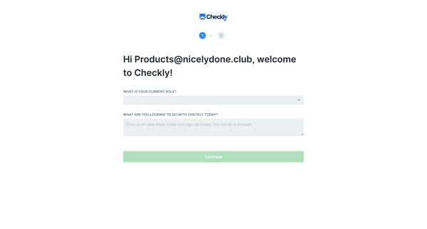 Getting Started - Survey screen