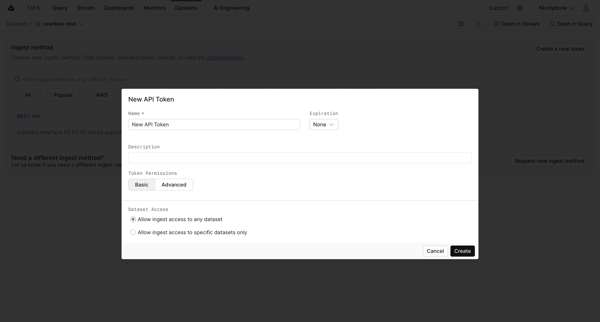 newdata-test - Datasets - Axiom screen