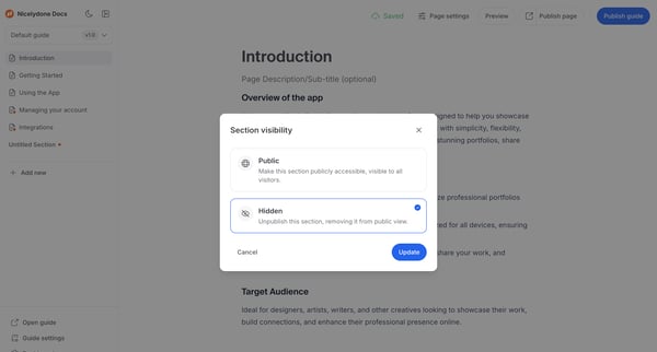 Introduction screen