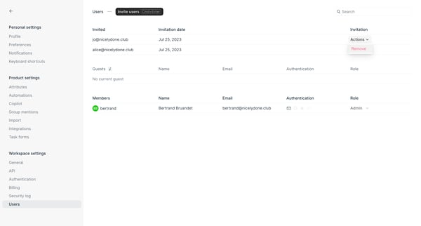 Users settings - Height from Height