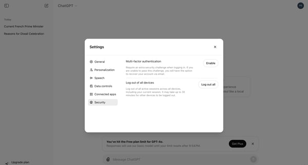 ChatGPT screen