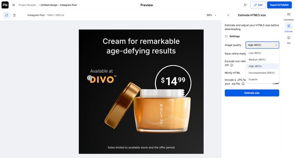 Creative Automation Platform screen