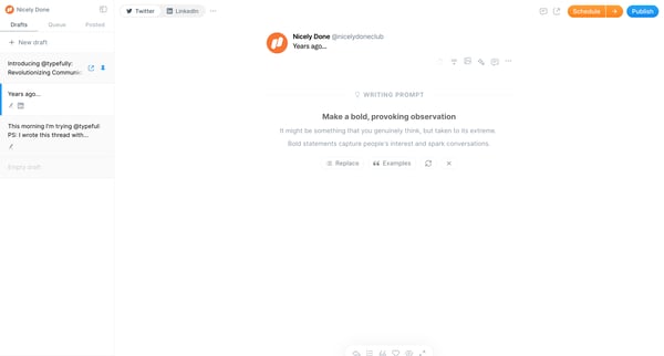 Typefully screen