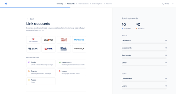 Copilot Money | Onboarding screen