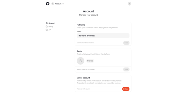 Account - Visitors screen
