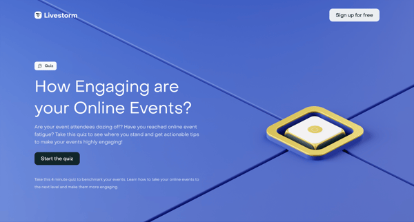Video Engagement Quiz | Livestorm screen