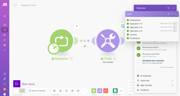 Integration Tools | Make screen