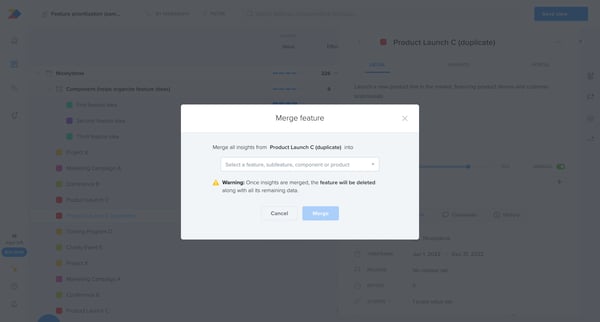 Feature prioritization sample - Features | Productboard from Productboard