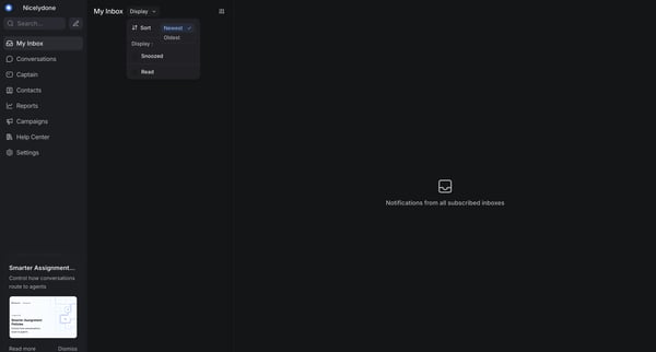 Chatwoot screen
