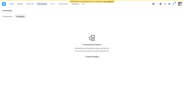 Onboarding templates | Aboard screen