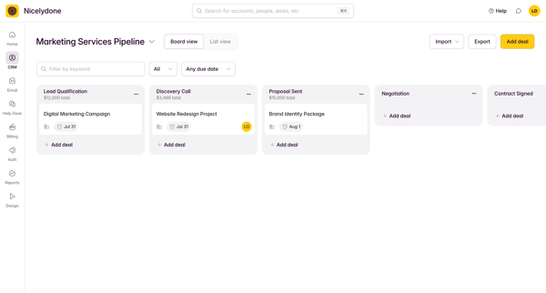 View Pipeline screen